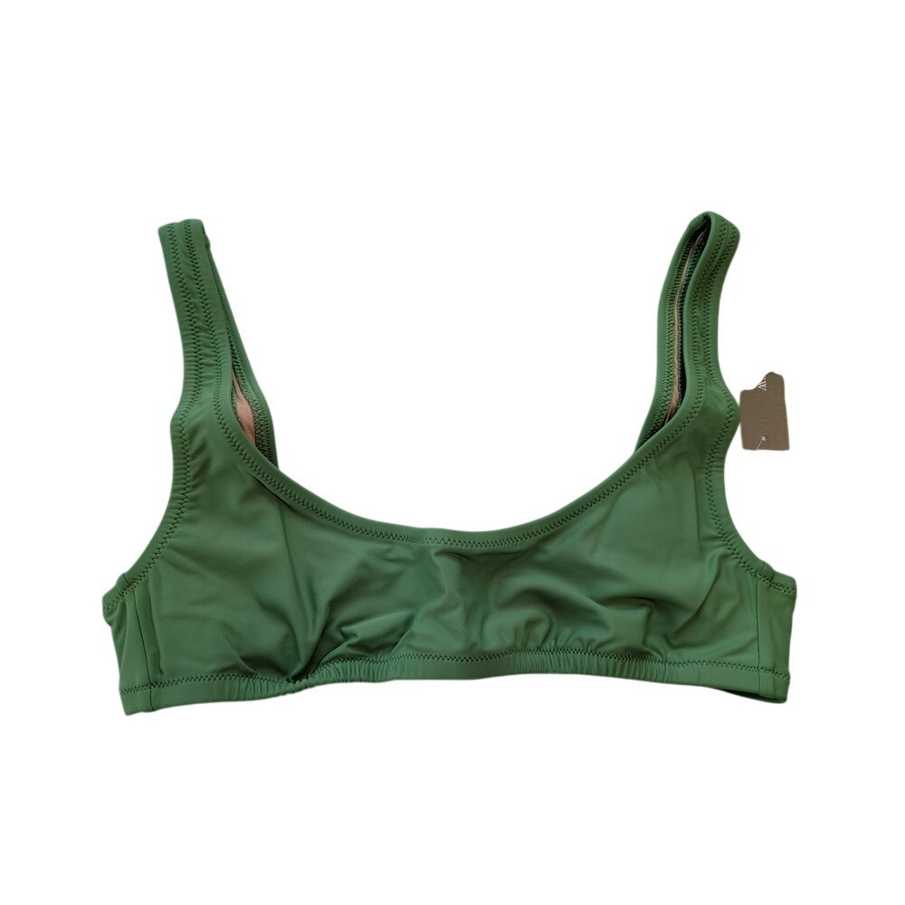 J.Crew Heritage Bikini Top Green Scoop Neck‎ Swim Beach Summer Size S NWT BX611